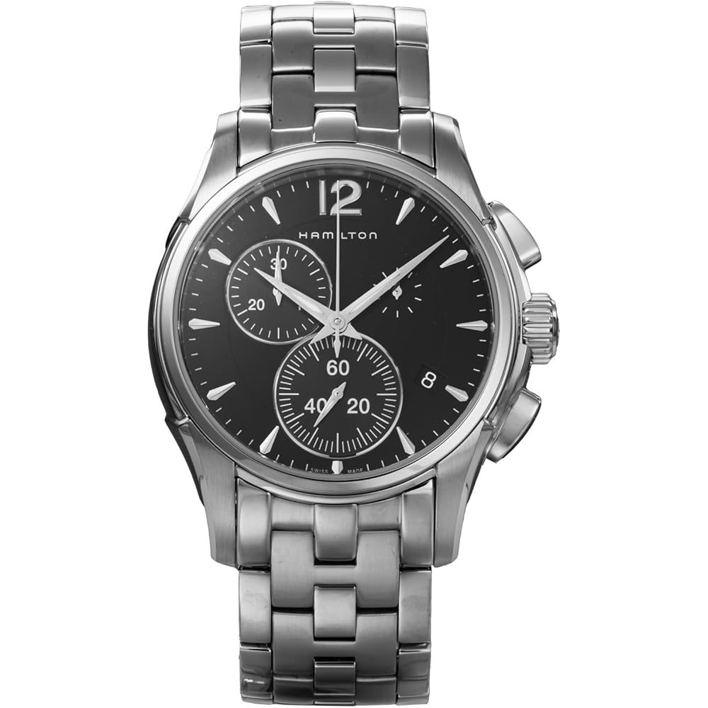 

Чоловічий годинник HAMILTON Jazzmaster, Чорний циферблат, Кварцовий механізм, Нержавіюча сталь, Водонепроникність 10 АТМ, Сріблястий (H32612131) [Паралельний імпорт]