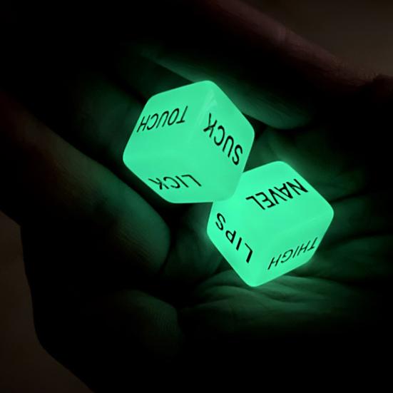 Yousheng 1 Pair Luminous Funny Dice Set Exciting Relief Effect Wear-resistant Anti-break Sex Dices Game for Couples