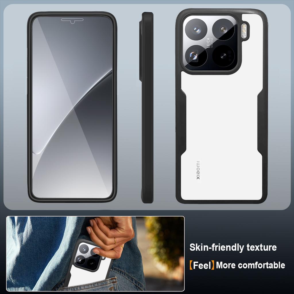 For Xiaomi 15 Pro Case Acrylic+TPU Clear Phone Cover with PET Screen Film