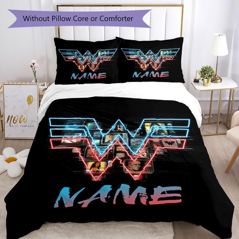 Warner (36) Customize Your Name Bedding Set Breathable Duvet Cover with Pillowcases Home Decoration Birthday Gift