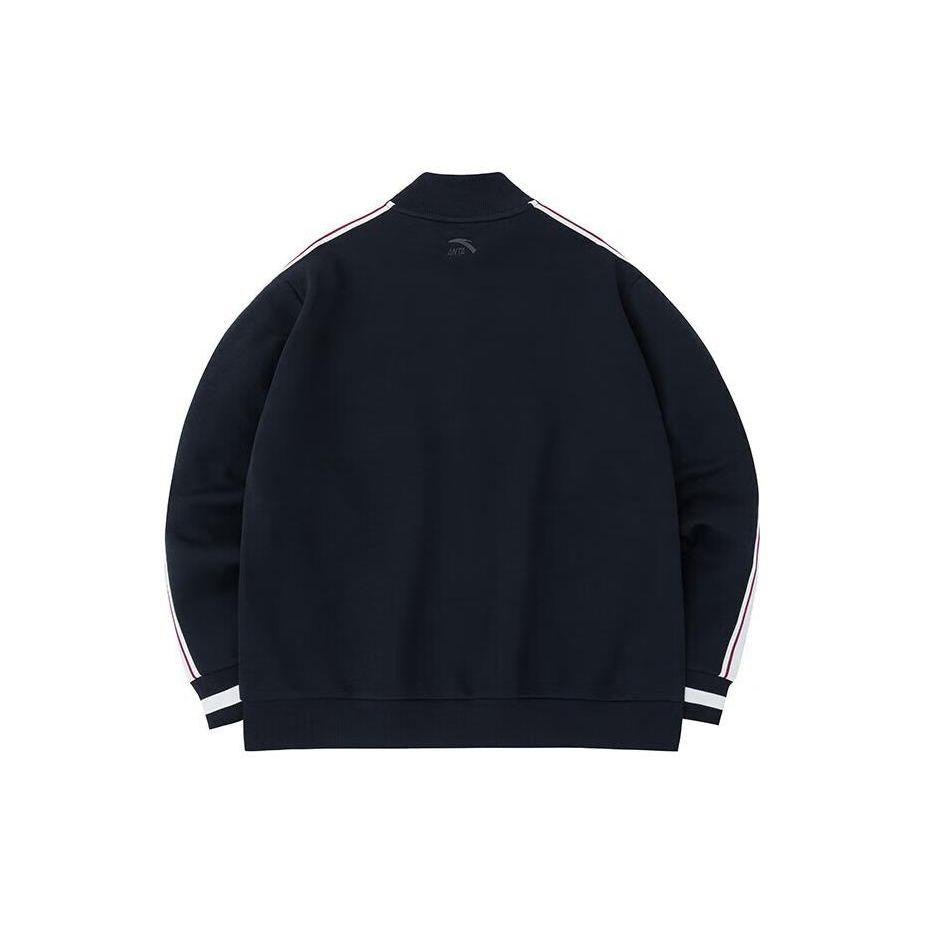Anta Color Block Knitted Sports Jacket Men Jackets Black 152338706-2