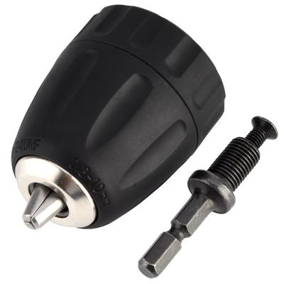 0.8-10mm Keyless 1/4 Inch Hex Shank Quick Drill Chuck Conversion Tool 3/8"-24UNF Adapter with Hex Shank
