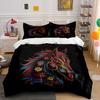 Colorful Floral Horse Artwork Set Soft Comfortable Duvet Cover Bedding Set Included 1*Duvet Cover & 2*Pillowcases, Gift