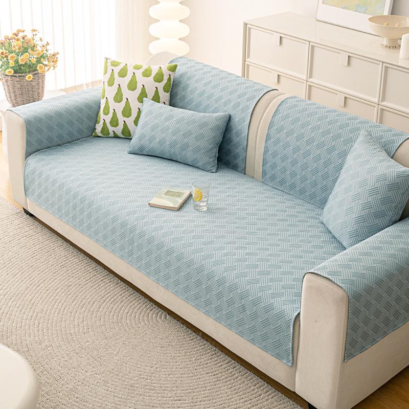 Summer Cool Cushion Sofa Cushion Mat Summer Cool Feeling Ice Silk Non-Slip Seat Cushion Sofa Cover All-Inclusive Universal Cover Cloth