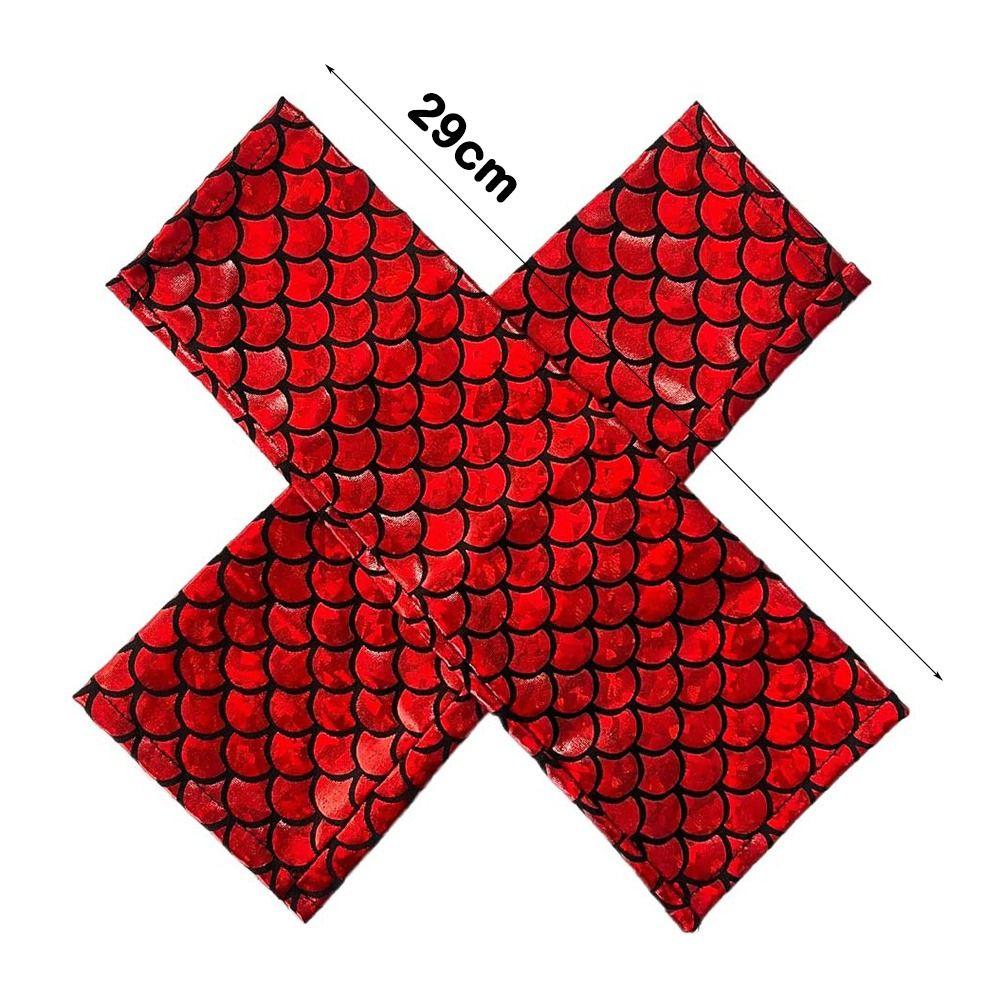 Colorful Design Fish Scale Gloves Fish Scale Pattern Cosplay Gloves  Dress Accessories