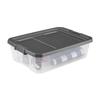 Durable Clear Plastic Stacker Box with Lid 40qt Heavy Duty Storage Bin Stackable Garage Basement Attic Organization