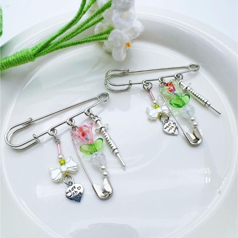 Fashion Bowknot Flower Brooch Cardigan Collar Brooch Clips Sweater Shawl Clips Waist Pants Extender Safety Pins
