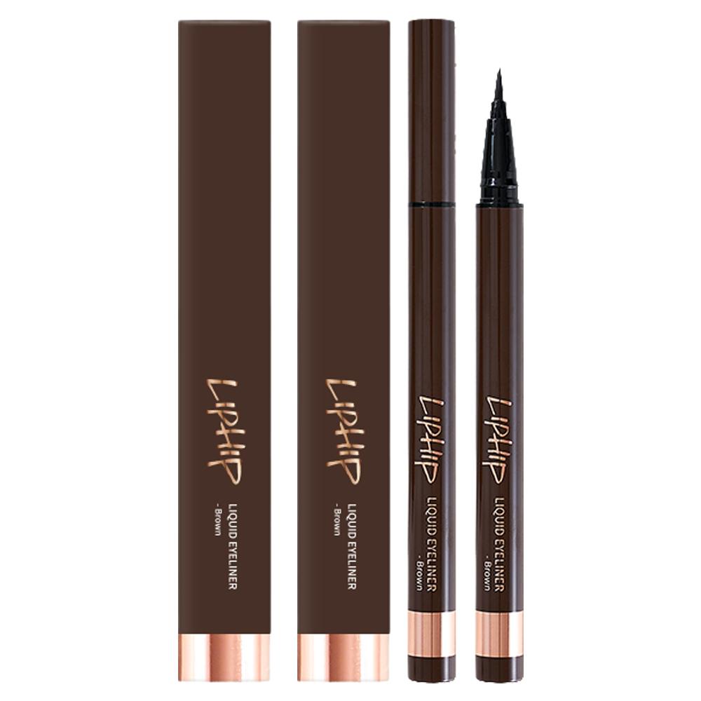 Liphip Liquid Eyeliner 0.6g, Brown, 2 Pcs