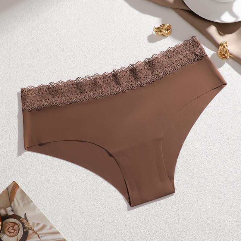 1 Stück Damen Übergröße Spitze Nahtlose Unterwäsche, Vollhüft Modische Atmungsaktive Schnelltrocknende Damenunterwäsche, Hochwertige Niedliche Unterwäsche