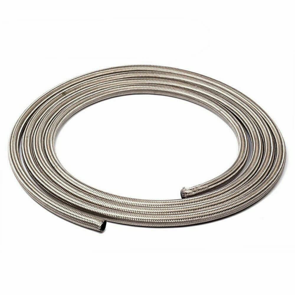 KUNFINE 10AN 19.68ft 6M Stainless Steel Braided Mesh Hose Fuel/Oil/Gas