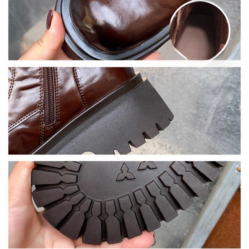 Soft Leather Version~ Martin Boots Women's 2025 New British Style Explosive Boots Women's Autumn and Winter Velvet Heightening Thick-soled Short Boots