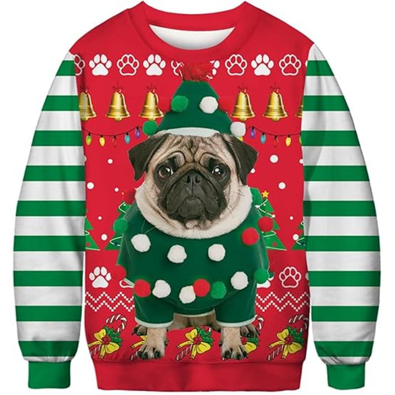 Funny Animal Alpaca Graphic Ugly Christmas Sweater Fashion Pet Cat Dog Sweatshirts For Women Clothes Xmas O Neck Pullovers Tops