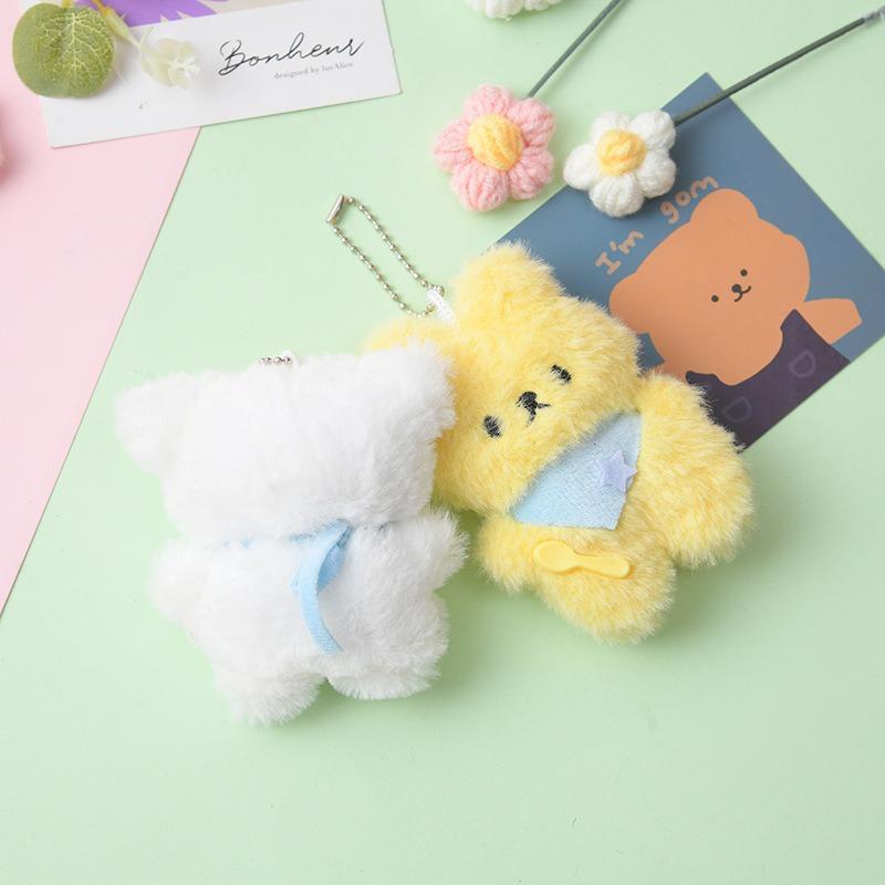 Cute Plush Keychain Dolls Animals Pendant Keyring for Women Girls Cartoon Plushies Doll Schoolbag Backpack Charm Keychain Gift
