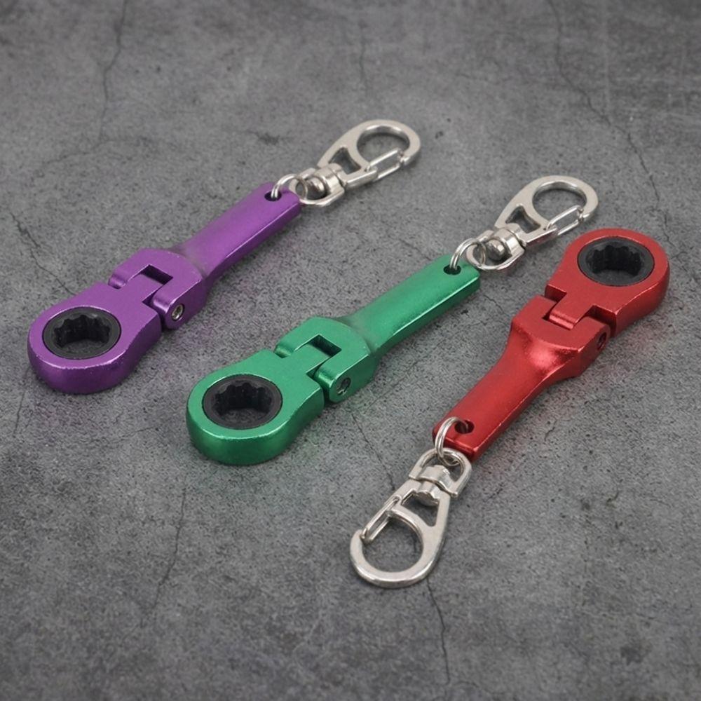 Metal Ratchet Wrench Mini Shaped Wrench Key Ring Creativity Racing Keychain Men's Gifts