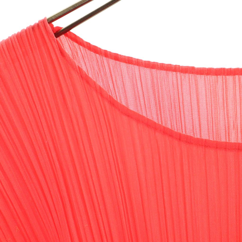 PLEATS PLEASE Made In Japan Short Sleeve Pleated T-shirt 3 Red Women Used