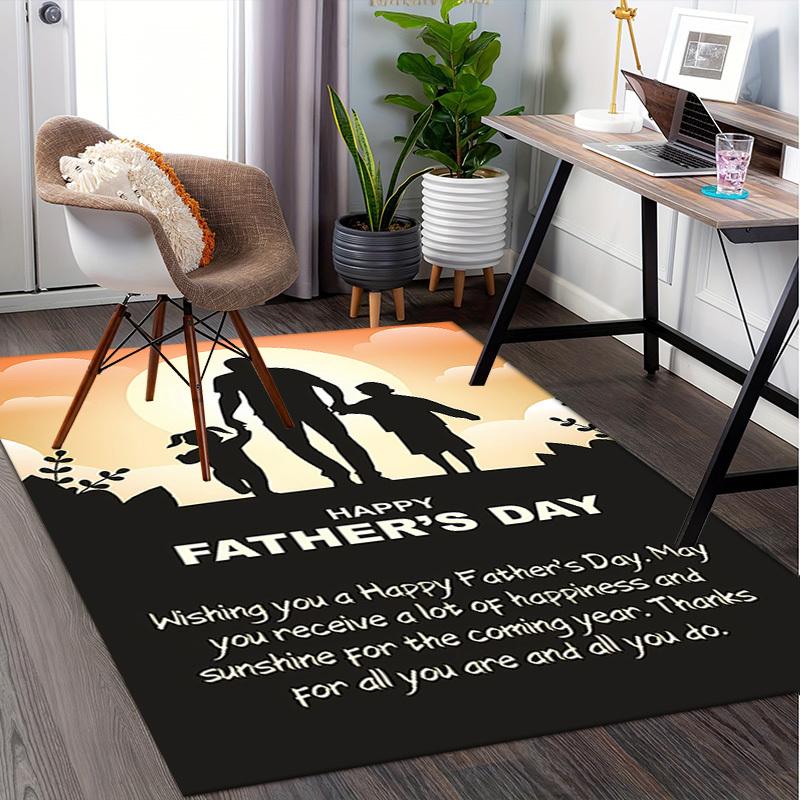 Father, Sunset Office Carpet Soft Polyester Entrance Carpet Washable Non slip Machine Washable Indoo