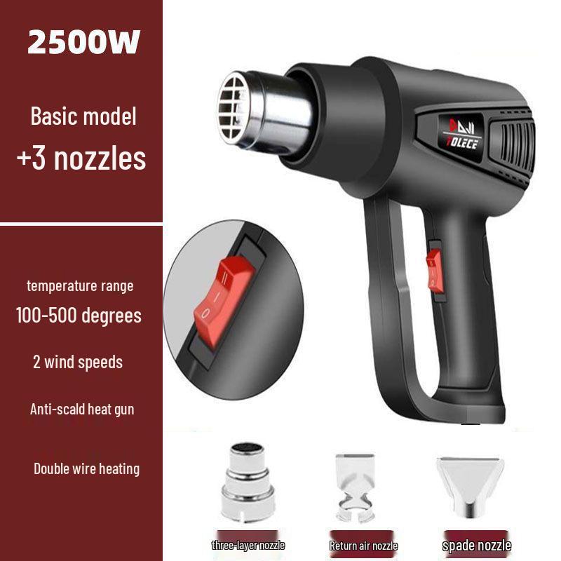 Adjustable Temperature Hot Air Gun for Car Wrapping and Heat Shrink, Small High Power Industrial Blower Flame Gun.