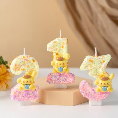 Creative Bear Digital Birthday Candle Party Scene Layout Props First Year Cake Decoration