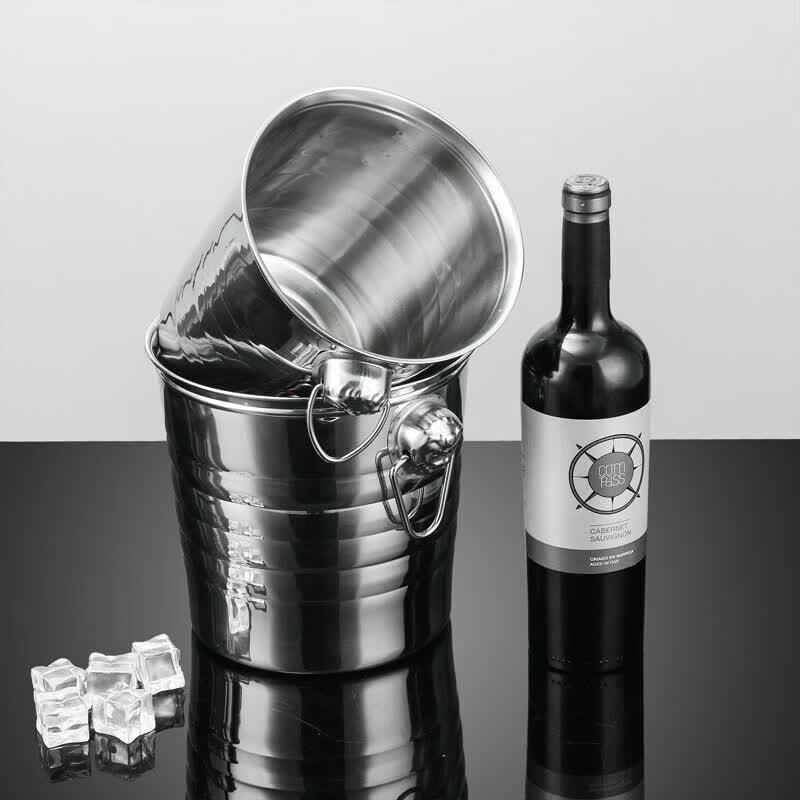 UOSO 5L Thickened Stainless Steel Ice & Champagne Bucket with Tong