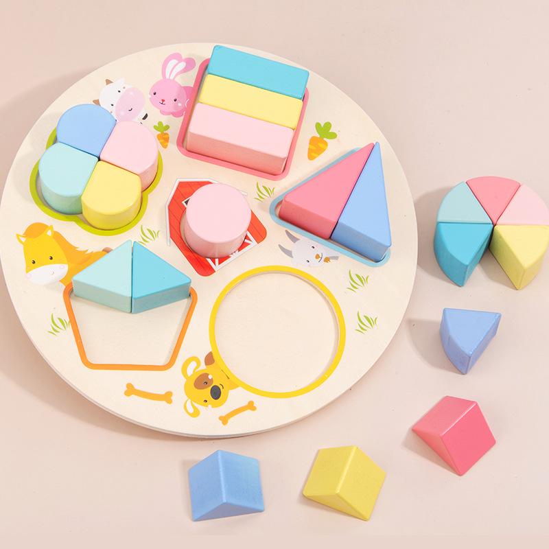 Children's Educational Shape Stacking Puzzle – Kindergarten Learning Board Blocks