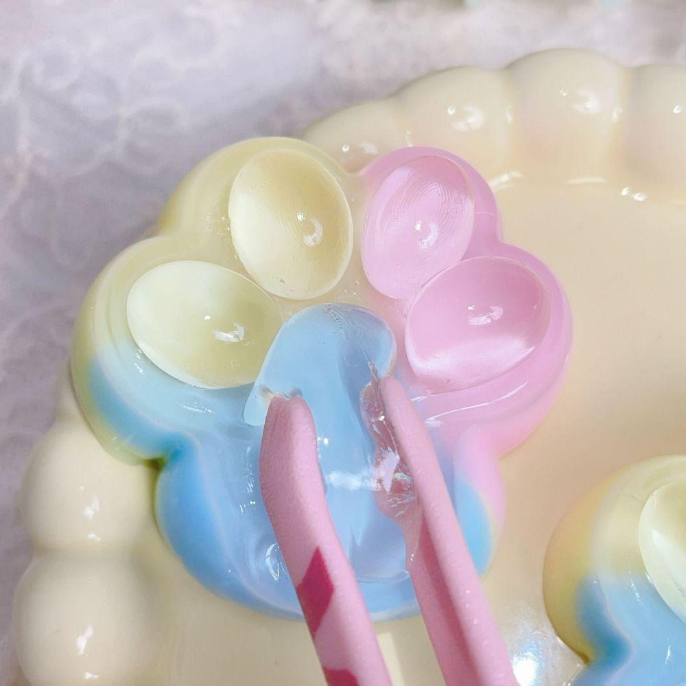 Poached Egg Mini Cat Paw Squeeze Toy Three-color Rainbow Pinch Decompression Toy Kid