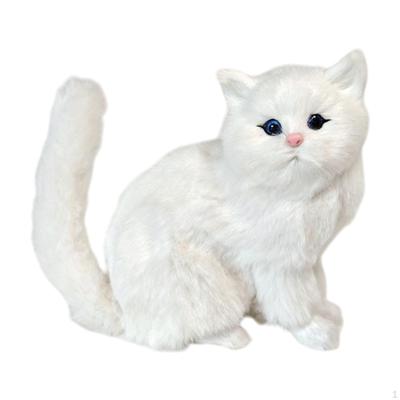 Furry Cat Figurine Plush Toy for Home Decor And Photography