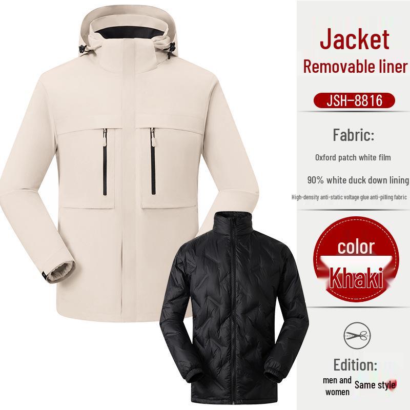 Au Li Rong Windproof Jacket: Customizable with Logo Embroidery, Detachable, Plus Velvet for Workwear