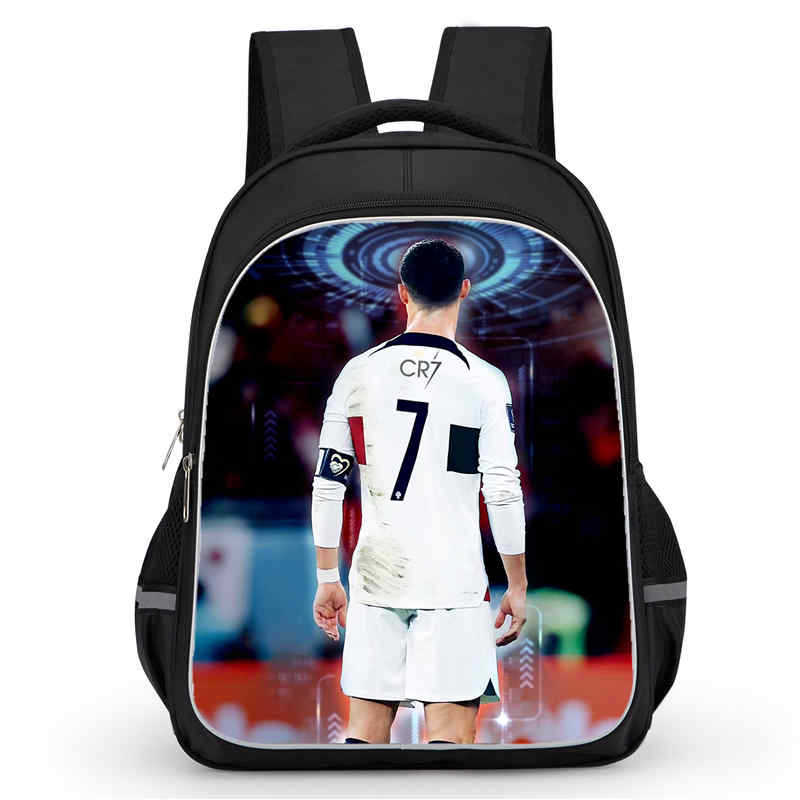 Cr7 Rucksack Hochauflösender Druck Große Kapazität Multifunktion Reißverschluss Oxford Rückenschutz Leichter Rucksack