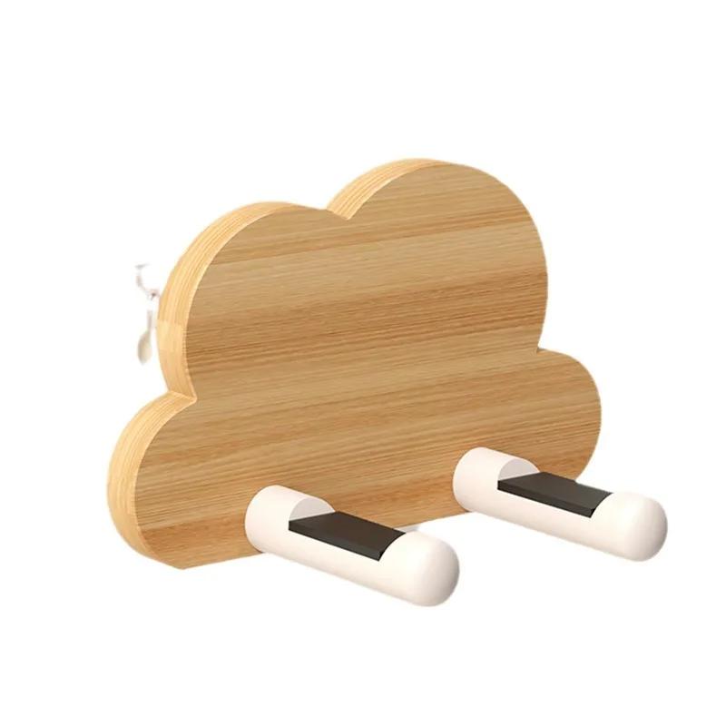 Wood Hair Dryer Rack Light Luxury Bathroom Wall-mounted Bracket Hair Dryer Hanger Air Drum Storage Rack Storage Rack