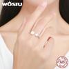 WOSTU 925 Sterling Silver Freshwater Pearl Cultured Elegance Finger Rings For Women S925 Silver Jewelry Luxury Gift CQR192