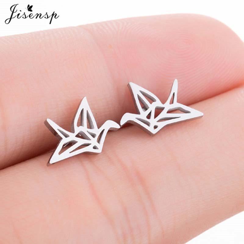 Multiple Mini Stainless Steel Bird Jewelry Earrings  Trend For Women Girls Cute Crane Parrot Bee Hummingbird Studs oorbellen