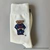 Trendy Little Bear Mid-Calf Women's Cotton Socks for Spring and Autumn