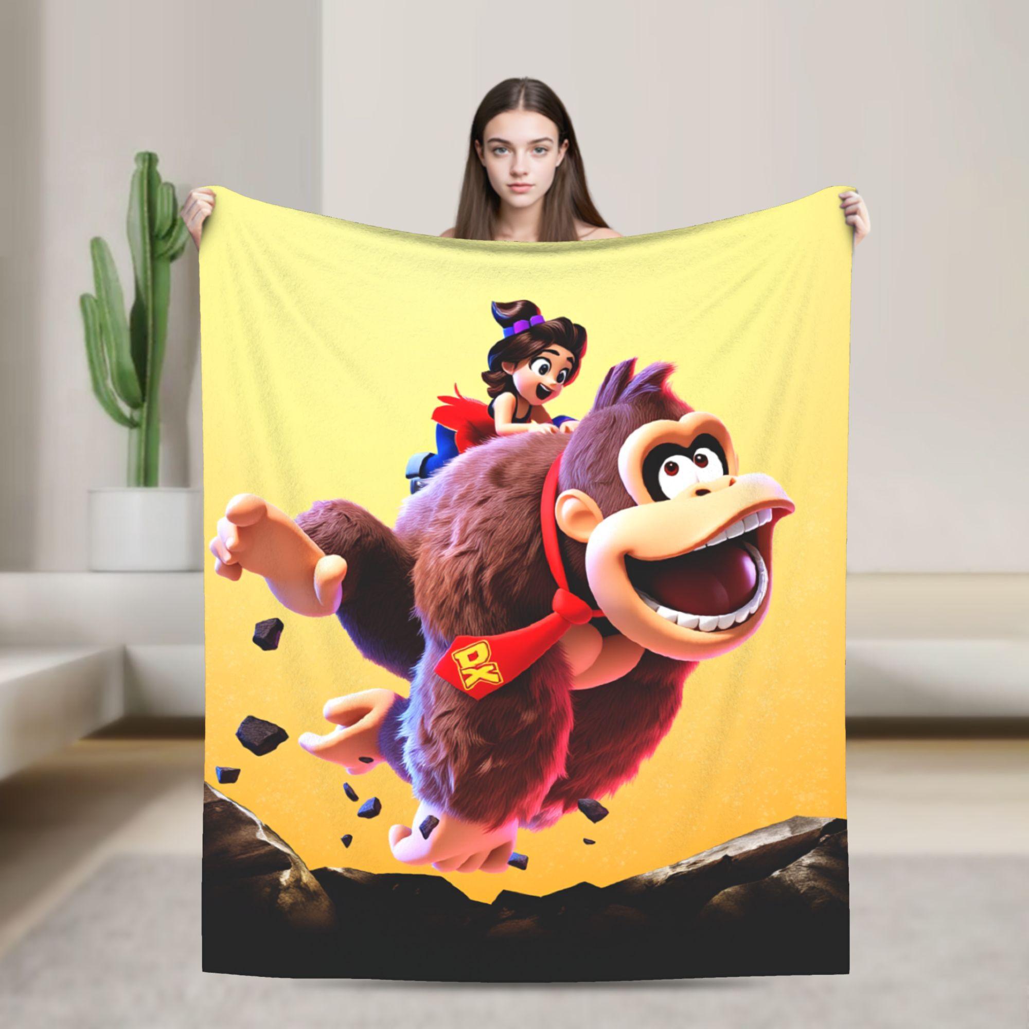 

Super Warm BlanketStudents Travel Donkeyed Kongs Throw Blanket Flannel Bedspread For Couch Chair Funny Sofa Bed Cover 75cmx90cm