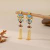 925 Sterling Silver Peking Opera Mask Stud Earrings – Chinese Style for Girls