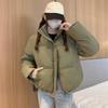 Winter Warm Women Cotton Coat Stand Collar Thickened Lightweight Long Sleeve Solid Color Outwear with Pockets