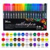 48-Color Double-Line Pen Set: Dreamy Glitter, Metallic, & Fluorescent Markers