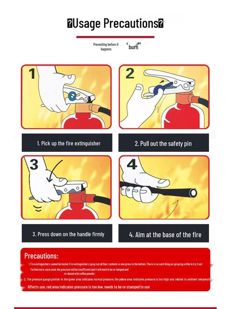 Handheld Vehicle-Mounted Dry Powder Fire Extinguisher (1/2/3/4/5/8KG)