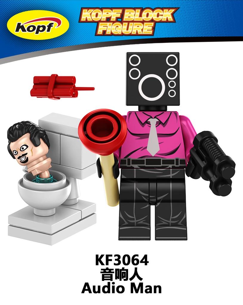 Kf6203 Toilettenmann Sound TV-Überwachungssignal Ampel Baugruppe Baustein Spielzeugbeutel