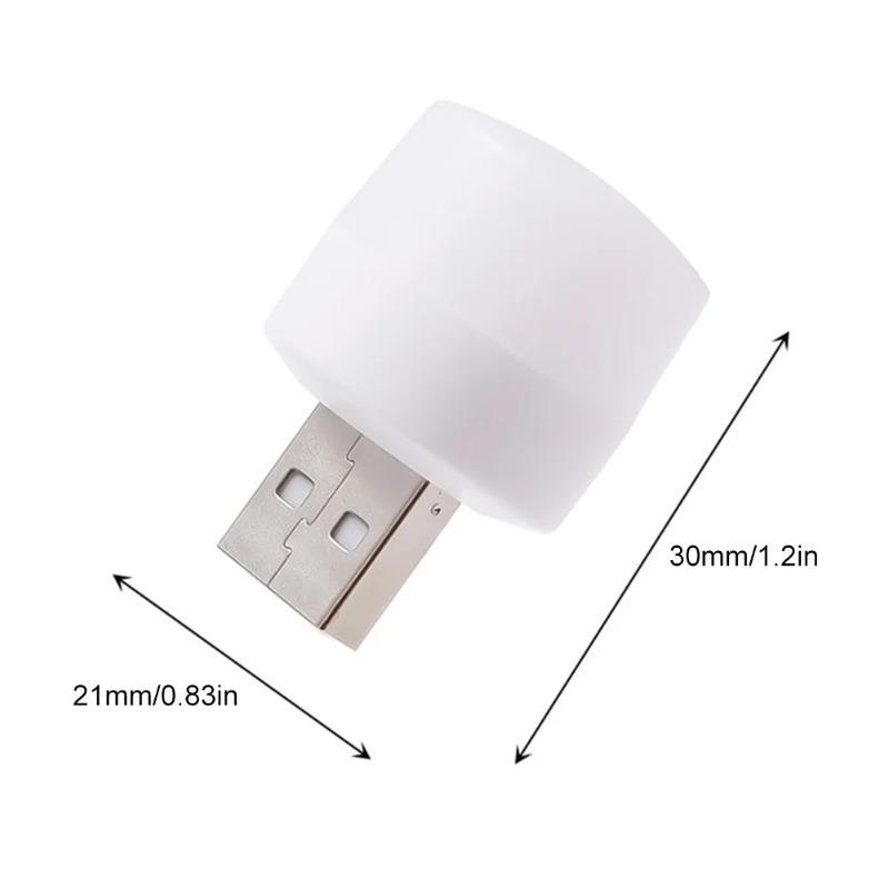 Mini USB Night Light,Warm White Eye Protection, USB Plug for Computer/Mobile Power, Rechargeable LED Reading Lamp