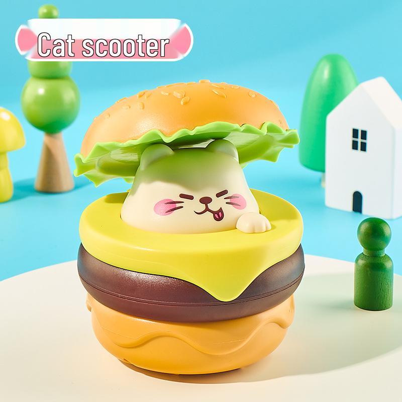 Hot Selling Burger Car Toy: Inertial Pull-Back for Kids, Press-and-Slide Cartoon Design, Perfect Festival Gift for Boys & Girls