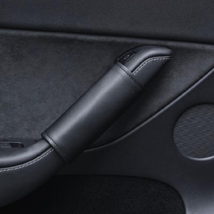 Car Interior Door Handle Cover Leather Armrest Handle Protectors For