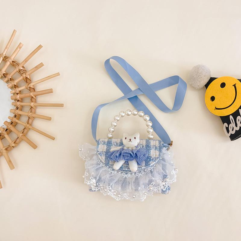 Trendy Korean Style Cute Children's Mini Shoulder Bag With Pearl Elements And Fashionable Design