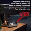 Custom RGB LED Display Desktop Mirror Digital Alarm Clock with Wall Lazer Led for Kids Bedroom Led Projection Clock