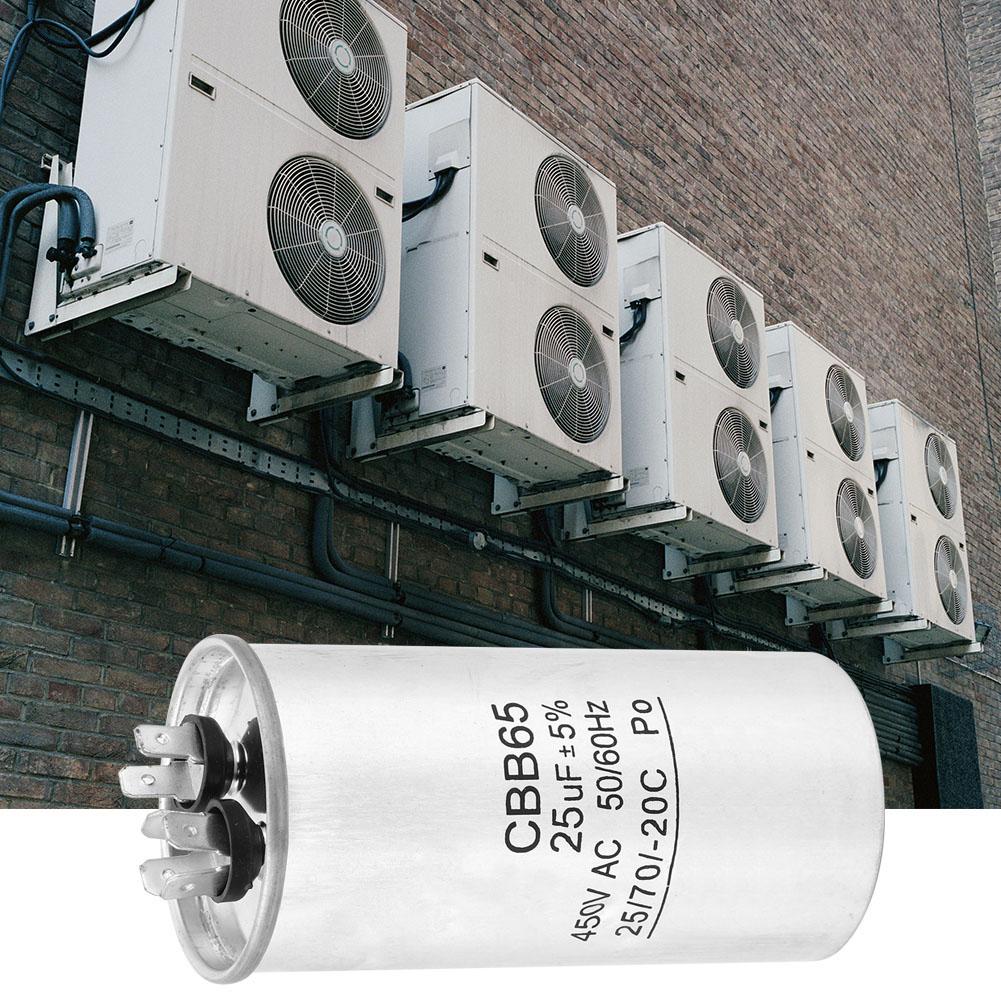 CBB65 25UF 450V Capacitor Aluminum Shell Anti Explosion Capacitor for Air Conditioning Motor