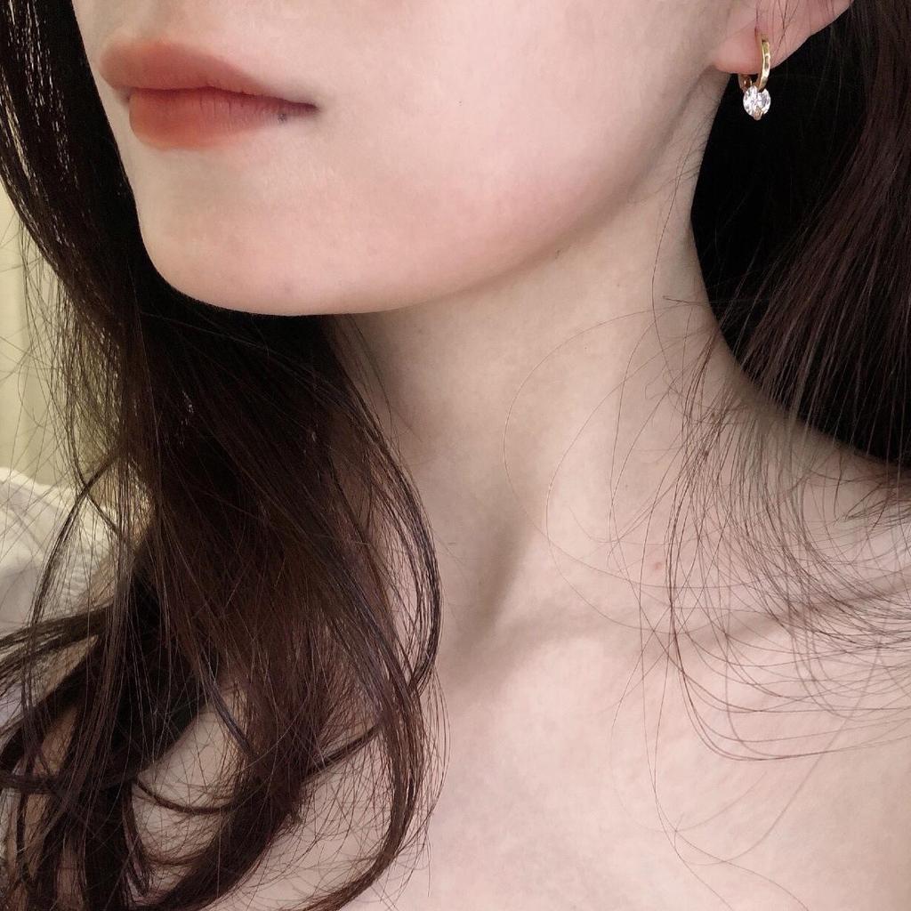 Silver Needle Earrings with Zircon, Korean Style, Chic & Minimalist Design for Women