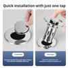 Waschbeckenstöpsel Universal Rebound Chrom Spülbeckenfilter Einfacher Drucktyp Haarfänger Waschbecken Pop-Up Badezimmer Waschbeckenablauf Stöpsel