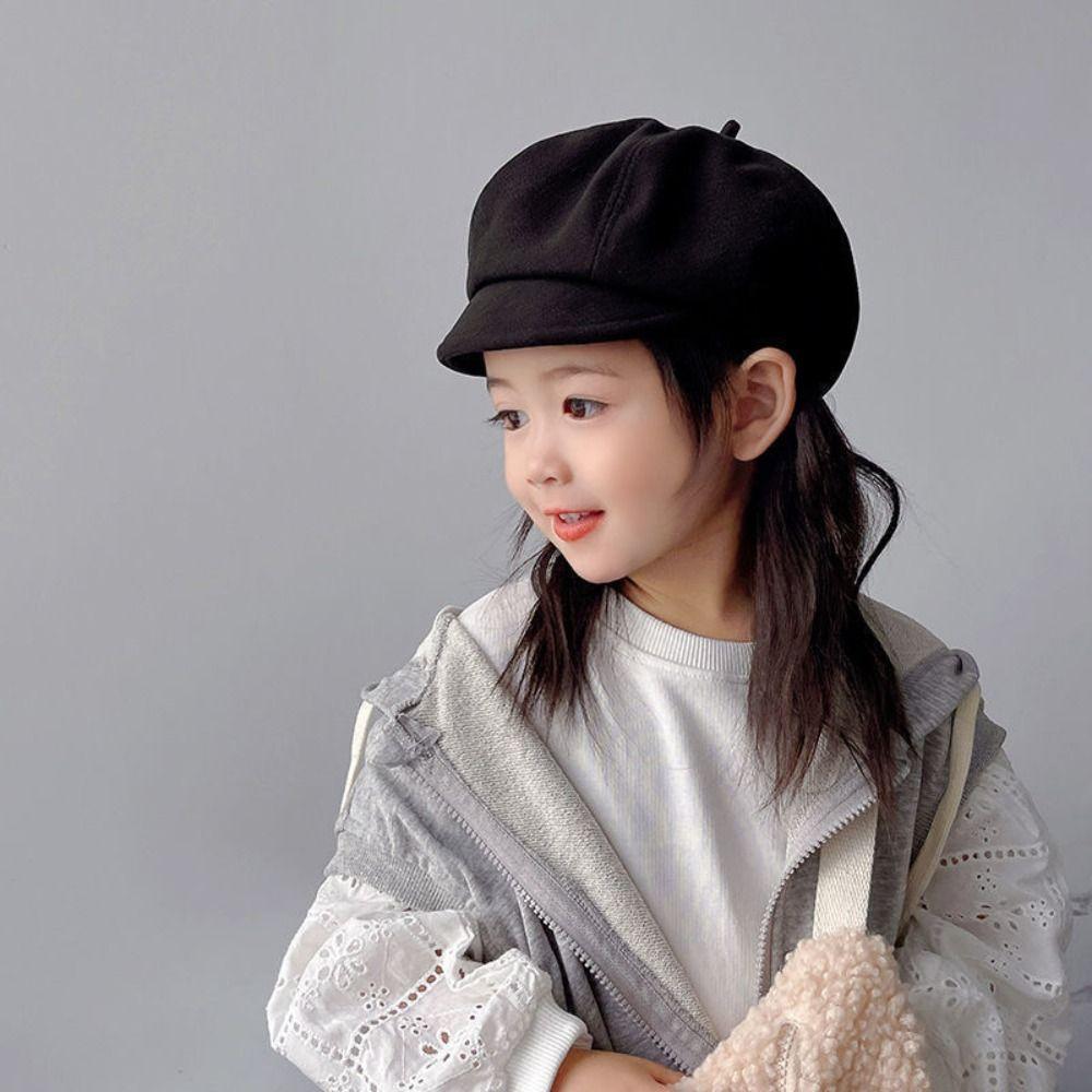 Y2K Kids Berets Cap Flat Children Newsboy Cap Soft Octagonal Hat  Boys