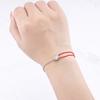 Authentic copper Asymmetric White Zircon Black String Bracelets Anniversary Valentines Gift Bracelets Jewellery Accessory