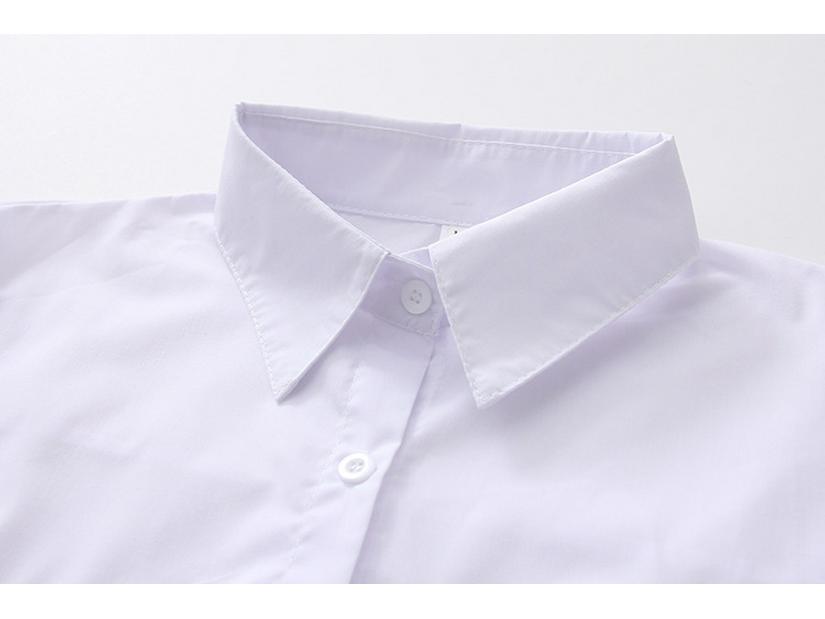 Damen Locker Geschnittenes Mittellanges Bedrucktes Weißes Hemd - Herbst Koreanischer Stil