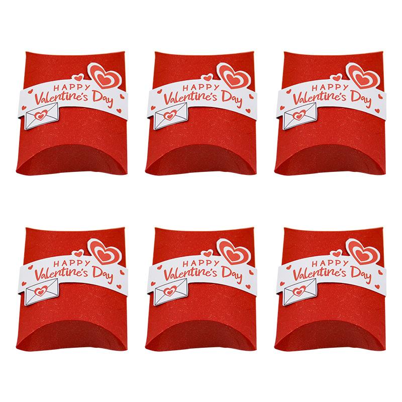 

Valentine S Day Pillow Box Design Candy Carton Packaging, Birthday Party Small Gift Happy Candy Box красный
